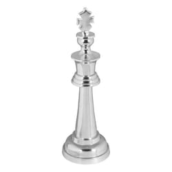Sculpture décorative - FINEBUY - Pièce déchecs en aluminium poli - 60 cm - Design contemporain - Argent