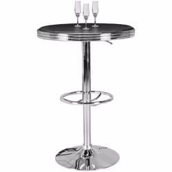 Table de bar Ø 60 cm American Diner Noir / Alu Design rond de table de bar table