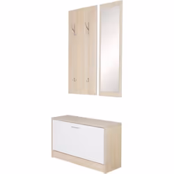 FineBuy Porte Manteau avec 4 Crochets Armoire à Chaussures Vestiaire d Entrée [Sonoma]