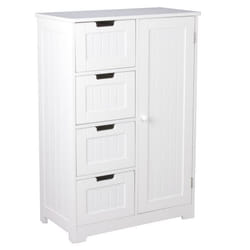 Armoire Salle de Bain - FINEBUY - Blanc - 56 x 30 x 83 cm - Style Campagne - Meuble à poser au sol