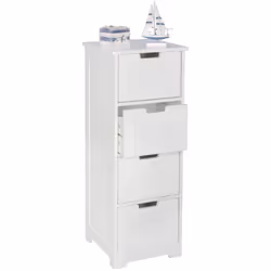 FineBuy Armoire de Salle de Bain 30x83x30cm Commode avec Tiroir Blanc Colonne