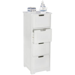 FineBuy Armoire de Salle de Bain 30x83x30cm Commode avec Tiroir Blanc Colonne