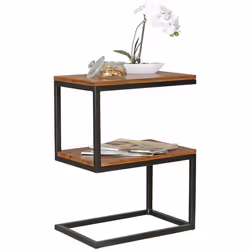 Table dappoint en bois massif FINEBUY - 45x60x30cm - Bout de canapé Table de Salon