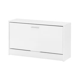 Meuble à chaussures - FINEBUY - Blanc - 80 x 47 x 24 cm - 2 portes - Bois