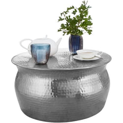 FineBuy Table Basse Métal 60x305x60 cm Table dappoint Design Bout de canapé [Argent]