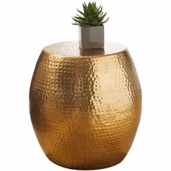 FineBuy Table dappoint Métal 42x42x42 cm Table Basse Design Bout de canapé Rond [dor]