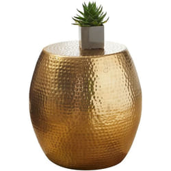 FineBuy Table dappoint Métal 42x42x42 cm Table Basse Design Bout de canapé Rond [dor]