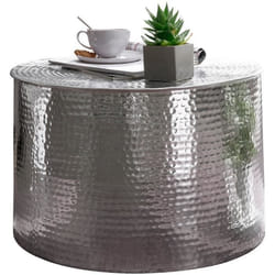 FineBuy Table Basse Métal 61x405x61 cm Table dappoint Design Bout de canapé [Argent]