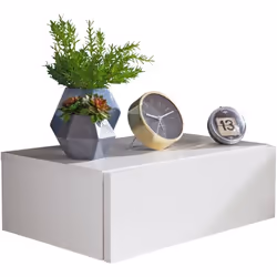Table de chevet - FineBuy - Blanc - avec tiroir - 46 x 15 x 30 cm