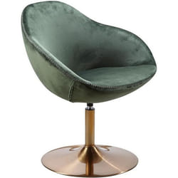 Chaise longue rembourrée FINEBUY - Vert - Fauteuil club tournant avec accoudoirs