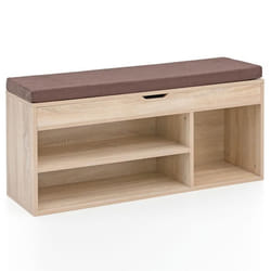 Armoire à chaussures - FINEBUY - Banc de Rangement à Chaussure Entrée - 3 tiroirs - Sonoma