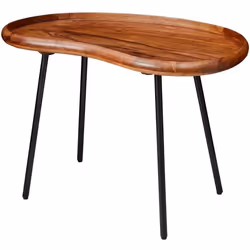 Table Basse Bois Massif Sheesham / Métal FineBuy - Style rétro - 40x71x51 cm - Marron - Verni
