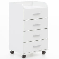 Caisson de Bureau FINEBUY - Blanc - 4 tiroirs - Design simple et pratique
