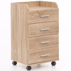 Caisson de Bureau FINEBUY - 4 tiroirs - Marron - 40x705x33 cm