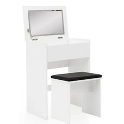 Coiffeuse - FINEBUY - FB51641 - Blanc - 60 x 81 x 40 cm - Miroir et rangements inclus