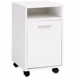 Caisson de Bureau FINEBUY - Blanc - Petite Armoire de Rangement Mobile avec Roulettes