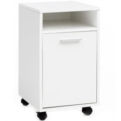 Caisson de Bureau FINEBUY - Blanc - Petite Armoire de Rangement Mobile avec Roulettes