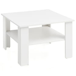 FineBuy Table Basse 60x42x60cm Table de Salon Table de Sofa Design Carré Moderne [Blanc]
