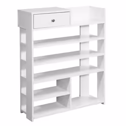 Meuble à chaussures - FINEBUY - Blanc - 75 x 925 x 24 cm - 1 tiroir - 7 étagères
