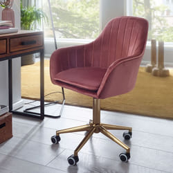 bureau  Chaise pivotante en velours rose avec dossier Chaise coque 120kg