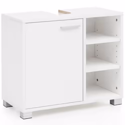 Meuble vasque à poser salle de bain - FINEBUY - Évier armoire 60x55x32 cm blanc - Avec des pieds - Laqué