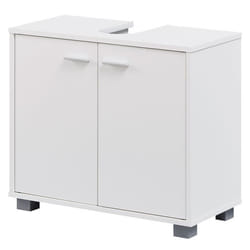 FineBuy Évier armoire avec 60x55x30 cm Blanc Meuble vasque a poser Design Bain