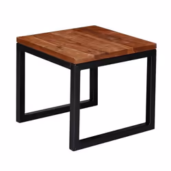 Table dappoint en bois massif Sheesham FineBuy - 45x40x45cm - Bout de canapé - Table basse carrée