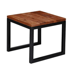 Table dappoint en bois massif Sheesham FineBuy - 45x40x45cm - Bout de canapé - Table basse carrée