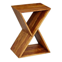 FineBuy Table dappoint en Bois Massif Sheesham 43x60x30cm - Bout de canapé - Table Basse Salon