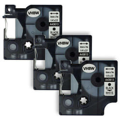 Lot de 3 cassettes à ruban pour Dymo Labelpoint 200 250 300 350 2000 5000 5500 - Remplace: Dymo D1 43613 - Dimension: 6 mm…