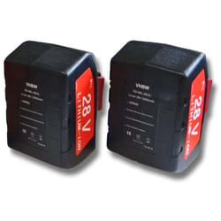 Vhbw - 2x Batteries compatible avec Milwaukee V28 hx, V28 iw, V28 ms, V28 pd, V28 sg, V28 sx outil électrique (2000 mAh, Li-ion, 28 v)