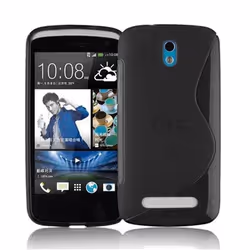 Coque pour HTC Desire 500 en NOIR DE JAIS Etui Housse Case Cover Protection Silicone TPU flexible S-Line