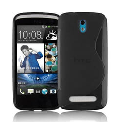 Coque pour HTC Desire 500 en NOIR DE JAIS Etui Housse Case Cover Protection Silicone TPU flexible S-Line