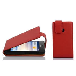 Etui de protection - CADORABO - Huawei ASCEND Y330 - Simili cuir - Rouge cerise - Fermeture magnétique