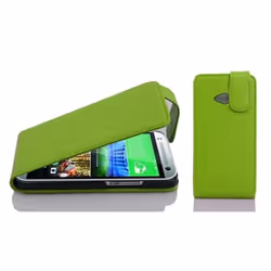 Etui Flip - CADORABO - HTC ONE MINI M8 (2. Génération) - Simili cuir - Vert perroquet - Protection intégrale