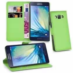 Etui Samsung Galaxy A3 2015 - CADORABO - Vert - Simili-cuir - Fermeture magnétique - Support carte