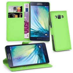 Etui Samsung Galaxy A3 2015 - CADORABO - Vert - Simili-cuir - Fermeture magnétique - Support carte