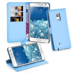 Cadorabo Coque Samsung Galaxy NOTE EDGE BLEU Housse Etui Case Cover Complète Protection Magnétique supporte Stand fente carte