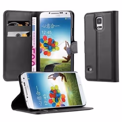 Cadorabo Coque Samsung Galaxy S5 NOIR Housse Etui Case Cover Complète Protection Fermoire Magnétique (supporte Stand et fente ...
