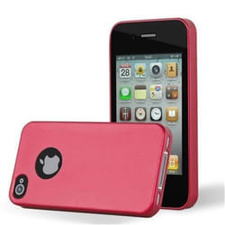 Coque - CADORABO - iPhone 4 - iPhone 4S - Métallique Rouge - Design Fin - Protection Chocs