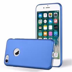 Housse de téléphone - CADORABO - iPhone 8 7 7S - Gel TPU - Souple - Métallique Bleu Mat