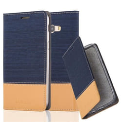 Étui de Protection - CADORABO - Samsung Galaxy A3 2017 - Similicuir - Design Tissu - Rabat Magnétique