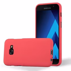 Coque Samsung Galaxy A3 2017 FROST ROUGE Cadorabo FROST Housse TPU Silicone Protection Etui Case Cover Ultra Slim Fine Bumper