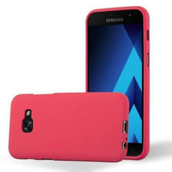 Coque Samsung Galaxy A3 2017 FROST ROUGE Cadorabo FROST Housse TPU Silicone Protection Etui Case Cover Ultra Slim Fine Bumper