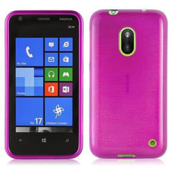 Coque pour Nokia Lumia 620 Housse en ROSE VIF Etui Case Cover Protection Silicone TPU flexible brossé