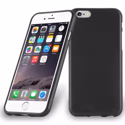 Coque - CADORABO - iPhone 6 / 6S - Noir de Jais - Design Métal Brossé - Silicone TPU Souple