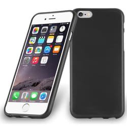 Coque - CADORABO - iPhone 6 / 6S - Noir de Jais - Design Métal Brossé - Silicone TPU Souple