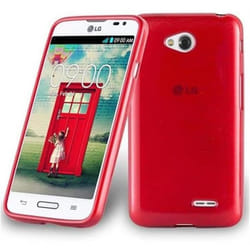 Coque pour LG L70 (1. SIM) Housse en ROUGE CERISE Etui Case Cover Protection Silicone TPU flexible brossé