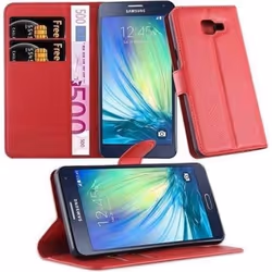 Cadorabo Coque Samsung Galaxy A5 2016 ROUGE Housse Etui Case Cover Complète Protection Magnétique supporte Stand fente carte