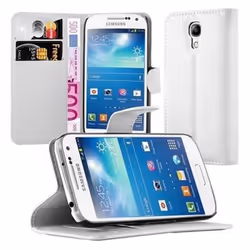 Coque Samsung Galaxy S4 MINI en ALBÂTRE BLANC de Cadorabo Etui de Protection Complète avec Rabat à Clapet et Stand Horizontal